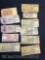 11 Foreign Currency Bank Notes Egypt, Turkey, morr