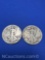 1942 and 1943 Walking Liberty 90% Silver Half Dollar Coins