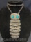 Vtg Goldette Reticulated Owl Pendant Necklace silver tone 140g