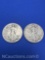 1936 and 1944 Waking Liberty 90% Silver Half Dollar Coins