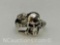 Silver Tone Skull Ring size 7 18mm