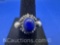 Sterling Silver Central Cabochon Lapis Accent Pearl Ring 8 grams