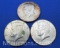 3 Kennedy 40% Silver Half Dollar Coins