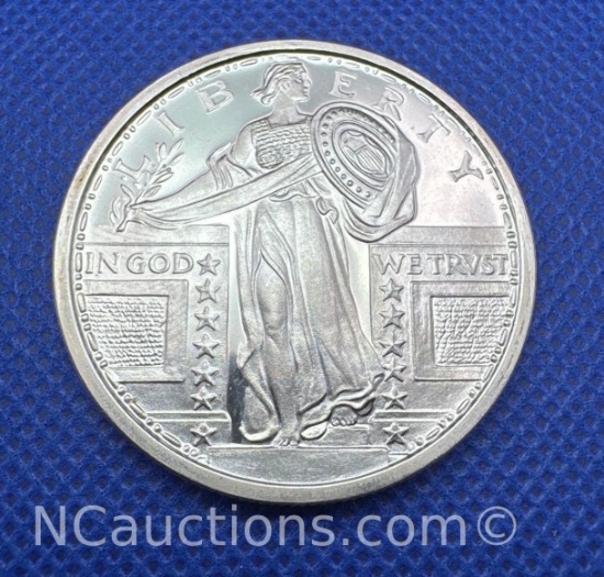1 Troy Oz .999 Fine Silver Standing Liberty Bullion Coin