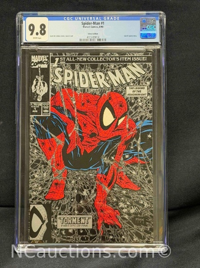 Spider-Man #1 Marvel Comics, 8/90 silver edition CGC Graded 9.8