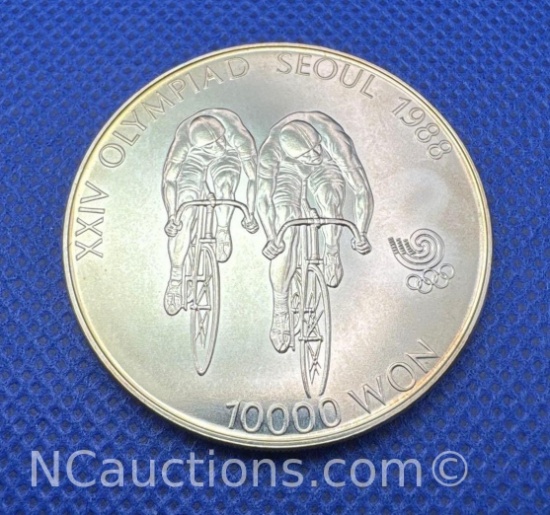 1988 Seoul Olympiad 90% Silver 10000 Won Coin 33 Grams