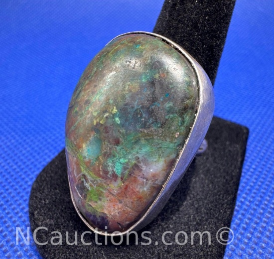 Navajo Sterling Silver Turquoise Ring 18 grams