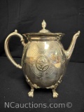 Antique Silver Darlington England Teapot with letter 878 grams total