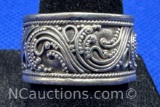 Sterling Silver Bali-Style Swirling Wave Ring 4 Grams Size 7.5