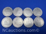 8 Four Queens Casino One Dollar Gaming Tokens