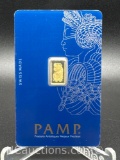 PAMP 1 Gram 999.9 Fine Gold Bullion Bar