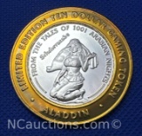 Limited Edition Aladdin .999 Fine Silver $10 Gaming Token 37 grams
