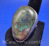 Navajo Sterling Silver Turquoise Ring 18 grams