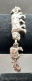 Sterling Silver Wildlife Chain Link Bracelet 16.9 Grams