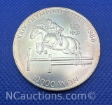 1988 Seoul Olympiad 90% Silver 10000 Won Coin 33 Grams