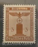 Third Reich Stamp - 1942 Authentic Nazi Germany Reich Eagle on Pedestal Michel # 156 (3 Pfg)