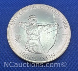1988 Seoul Olympiad 90% Silver 10000 Won Coin 33 Grams