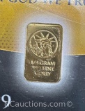 Benchmark Strategic Metals 1/4 Gram .999 Fine Gold Bullion Bar