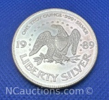 1989 A-Mark 1 Troy Oz .999 Fine Silver Eagle Bullion Coin
