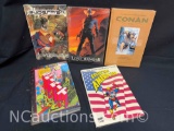 5 Comic HC Graphic Novel books alone Ranger, Conan, Superman more