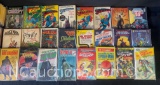 approximately 65 vintage comic book novels spider-Man, Superman, Dune, and more