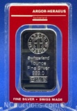 Argor-Heraeus 1 Troy Oz .999 Fine Silver Bullion Bar