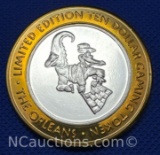 Limited Edition The Orleans .999 Fine Silver $10 Gaming Token 37 Grams