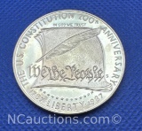 1987 200th Anniversary US Constitution 90% Silver Dollar Coin 26 Grams