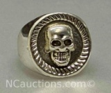 Silver Tone Skull Ring size 9