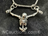 Unique Hanging Skeleton in Shackles Necklace
