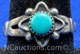 Sterling Silver Turquoise Star Ring 2 Grams Size 5