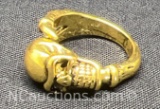 Skull Ring gold tone 10g