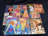 11 Erotic Adult Magazines Playboy w/ Centerfolds, Slick more
