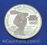 1983 Los Angeles Olympiad 90% Silver One Dollar Coin 26 Grams
