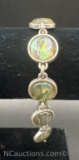 Sterling Silver Opal Link Bracelet 20 gram