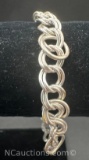 Sterling Silver Oval Chain Link Bracelet 12 grams
