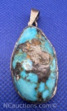 Navajo Sterling Silver Turquoise Pendant 21 Grams