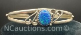 Sterling Silver Opal Cuff Bracelet 6 grams