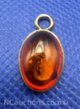 Sterling Silver Amber Pendant 1 Grams