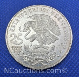 1968 Mexico Olympics 72% Silver 25 Pesos Coin 22 Grams