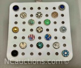 925 Sterling Silver Style Dots Jewelry Topaz, Opal, Mother of Pearl more