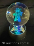Star Wars Yoda 3D Holo Etched Glass Ball with Light