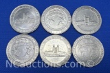 6 Las Vegas Club One Dollar Gaming Tokens