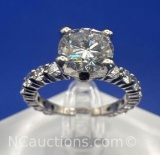 Sterling Silver Brilliant Round Cut Diamond Band Ring 2 Grams Size 6