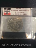 Third Reich Authentic Nazi Germany 2 Reichsmark J-366 (1936-1939)