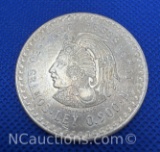 1948 Mexico Cinco Pesos 90% Silver Coin 30 Grams