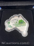The Perth Mint 2013 Australian Map Shaped Platypus 1 Troy Oz .999 Fine Bullion With COA