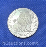 1990 Cook Islands 90% Silver $10 Endangered World Wildlife Coin 10 Grams