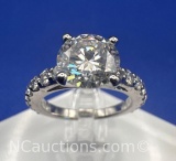 Preveli Sterling Silver Brilliant Round Cut Diamond Ring