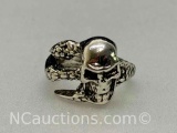 Silver Tone Skull Ring size 7 18mm